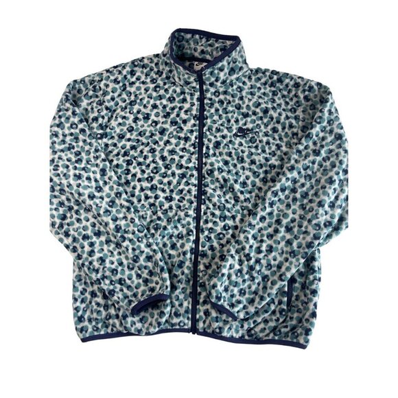 NIKE Men Club Fleece SZ M Soft Full Zip Jacket Mineral Teal Navy Animal Pockets - Picture 2 of 13